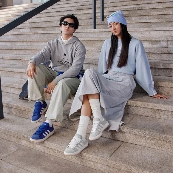 Adidas VL Court 3.0 Blue Suede Gum Sole Sneakers Men's Casual Shoes Sz: W9/M8 - Picture 2 of 6